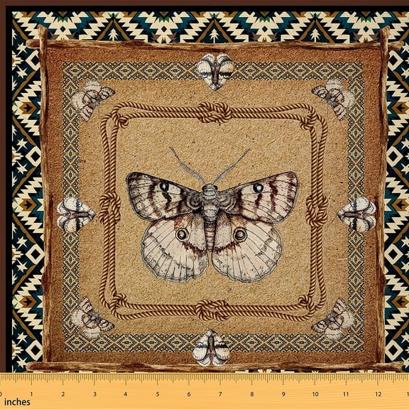 Erosebridal Death Moth Waterproof Outdoor Fabric 2 Yard Western Fabric by The Yard Boho Moth Upholstery Fabric for Chairs Gothic Bohemian Teens Reupholstery Fabric Decor