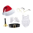 thumbnail image 1 of Accesorio de disfraz de Papá Noel navideño para carnavales, suministros para fiestas de cosplay Juego de 6 piezas, 1 of 9