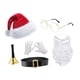 thumbnail image 1 of Conjunto de disfraz de Papá Noel navideño, disfraz de Navidad para actuación, disfraz, mascarada Juego de 6 piezas, 1 of 9