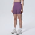 thumbnail image 5 of Ice Feel Breathable Friendly Tight High Waist Yoga Shorts For Running Workout Fitness Compression Wicking Seamless Lightweight Summer Stretch, S, Purple, 5 of 8