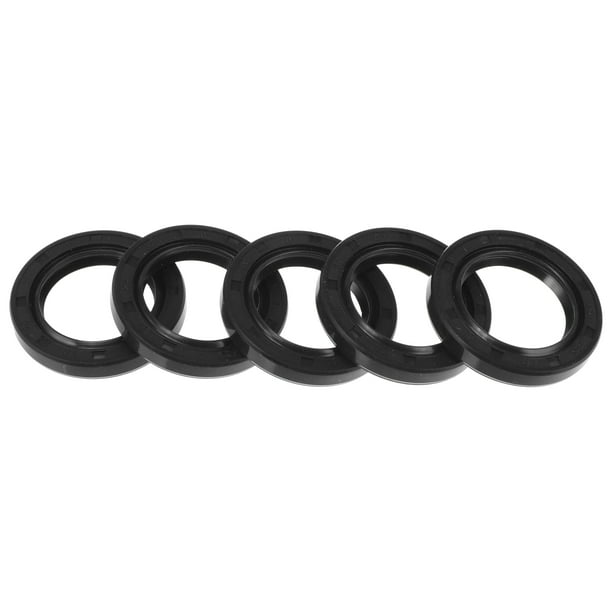 Anillo de Sello de Aceite TC Único Bargains Sello de Eje Rotativo 25x37x6mm Caucho Nitrilo de Alta Presión Negro 5 Pcs
