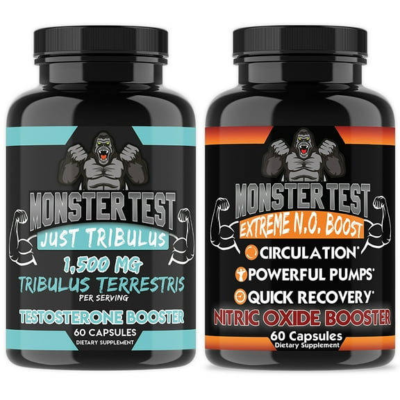 Monster Test Mens Just Tribulus   Monster N.O. Nitric Oxide   Test Booster, 2-pk