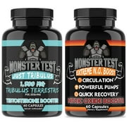 Monster Test Mens Just Tribulus + Monster N.O. Nitric Oxide + Test Booster, 2-pk