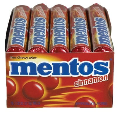 Mentos The Chewy Mint Cinnamon Candy, 1.32 Oz, 15 Count Box