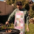 thumbnail image 4 of Pioneer Flower Floral Print Pattern Cotton Linen Apron with Pockets, Waterproof Adjustable, 33x27 Inch for Kitchen, Gardening, BBQ, Salon, 4 of 6