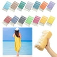 thumbnail image 3 of Serviette de Plage Antiadhésive Turque Pure avec Franges pour Adultes, Châle Rayé pour Sauna Extérieur, 3 of 3