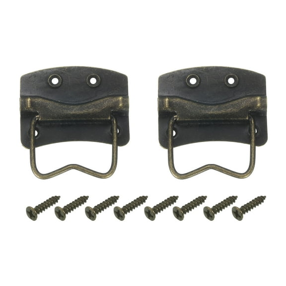 2Pcs Chest Handles, 42x44mm Wooden Box Ring Pull Lifting Handle, Bronze