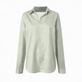 thumbnail image 4 of Towmus Striped Shirt Long Sleeve Women Button Down Shirts Casual Tops Office Work Fall Blouses Trendy Dressy Shirt 5XL, 4 of 5