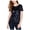 Blue - navy, variant on maison Jules Womens Sequin Zip Up Pullover Blouse, Beige, Medium