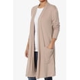 thumbnail image 3 of Cardigan Long en Jersey à Manches Longues avec Poches pour Femmes, 3 of 7