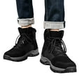 thumbnail image 3 of Zshosam Men's Snow Boots Insulated Waterproof Rugged Duty Outdoor Winter Boots(Black,45), 3 of 9