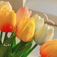 thumbnail image 5 of D-GROEE Artificial Tulips Flowers Faux Leather Tulip Stems - 5PCS Real Touch Faux Tulips Flower for Wedding Bouquet Centerpiece Floral Arrangement Cemetery Table Decor, 5 of 7
