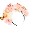 thumbnail image 2 of KAKOWELY Tocado de mariposa para mujer, diadema para fiesta de té, tocado de flores, diadema para disfraz de hada, 2 of 5