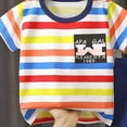 thumbnail image 4 of mgoYE Toddler Shorts Boys Toddler Baby Boy Summer Outfits Short Sleeve Cartoon Print T-Shirt + Shorts Set 2Pcs|Blue 12-18 Months, 4 of 4