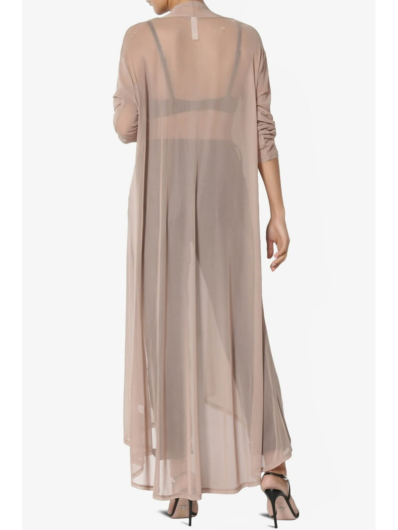 トップス todo SHEER LAYERED LONG CARDIGAN Y2k Sexy Sheer Mesh Crop Top for Women Long Sleeve Tie Up See