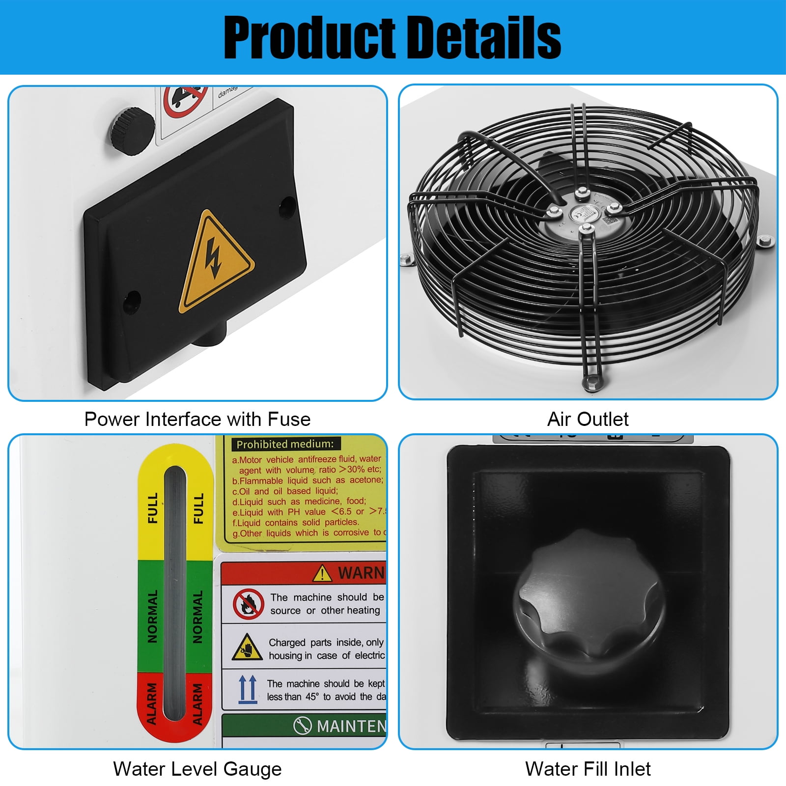EastVita Industrial Water Chiller CW3000 Cooling System, SXYCMY 110V 9L Capacity 2.6gpm Water Cooling System for 40W-80W CO2 Laser Engraving & Cutting Machines, 50W / ℃ of Radiating Capacity