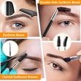thumbnail image 5 of MORGLES 7PCS Tweezers Set, Stainless Steel Eyebrow Tweezers with Curved Scissors, Razor & Brush for Ingrown & Facial Hair, Travel Case, Black, 5 of 7