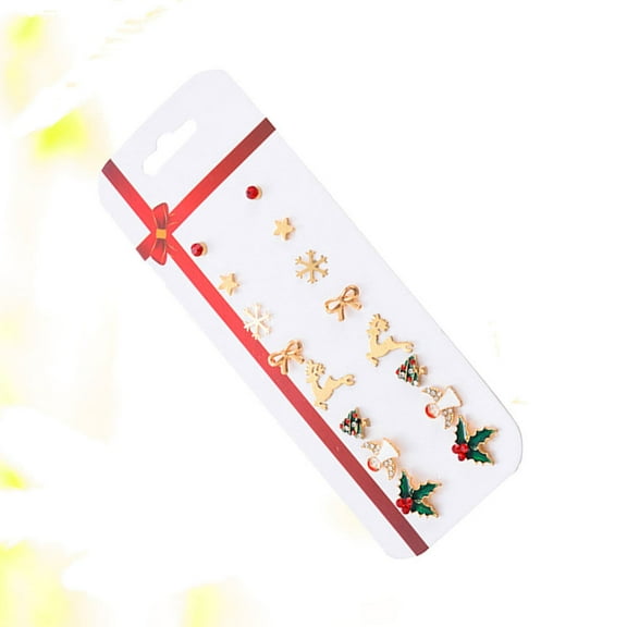 NICEXMAS 8 Pairs of Holiday Earrings Set Christmas Dangle Style Multi Jewelry for Women