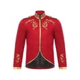 thumbnail image 4 of iiniim Men's Medieval Royal Palace Prince Costume Victorian Gold Embroidered Renaissance Coats Red 3XL, 4 of 7