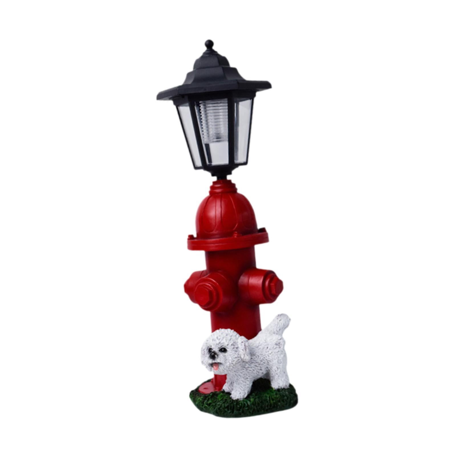 koolsoo Solar Light Dog Figurine Garden Decor Sturdy Cute Housewarming Gift Landscape Lighting Resin Sculpture for Outside Home Yard