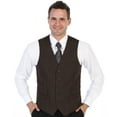 thumbnail image 2 of Gioberti Men's 5 Button Formal Wool Blend Tweed Pin Stripe Vest, 2 of 5