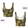 thumbnail image 5 of Xecao Sunflowers for Sports Bra with Removable Pads, Crop Tank Top Design, Women's Longline Sports Bra - Non-Wired - XX-Large, 5 of 9