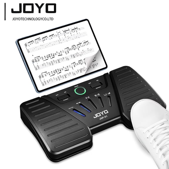 JOYO JSP-01 Rechargeable Bluetooth Page Turner Foot Pedal, Anti-Slip Rubber Base ABS Build for Guitar & Keyboard Musicians, Compatible with iOS & Android Devices