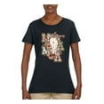 thumbnail image 2 of Wild Bobby Western Ma Steer Pink And Grey Distressed Pop Culture Women Graphic Tee, Black, Small, 2 of 6