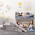 thumbnail image 7 of Huisuilinss 3/12Pcs Modular Mini Kids Couch Versatile Fold Out Toddler Play Couch Set 3 in 1 Sectional Sofa Luminous Convertible Foam And Floor Cushion For Bedroom Playroom Playing Creativity Sleeping, 7 of 7
