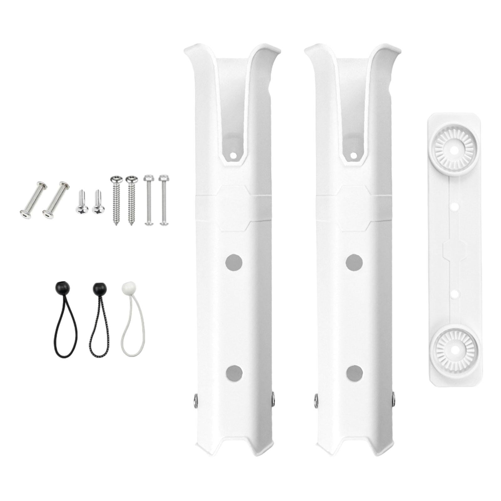 Yunhgft 2 Tube Rod Holder with Mounting Screws Sturdy Adjustable Fishing Rod Pole Holder white