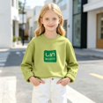 thumbnail image 2 of Ruyang Cute Sweatshirt for Girls Letter Print Kids Crew Neck Long Sleeve Tops Spring Autumn Loose Fitting Casual Layer Pullover, 2 of 7