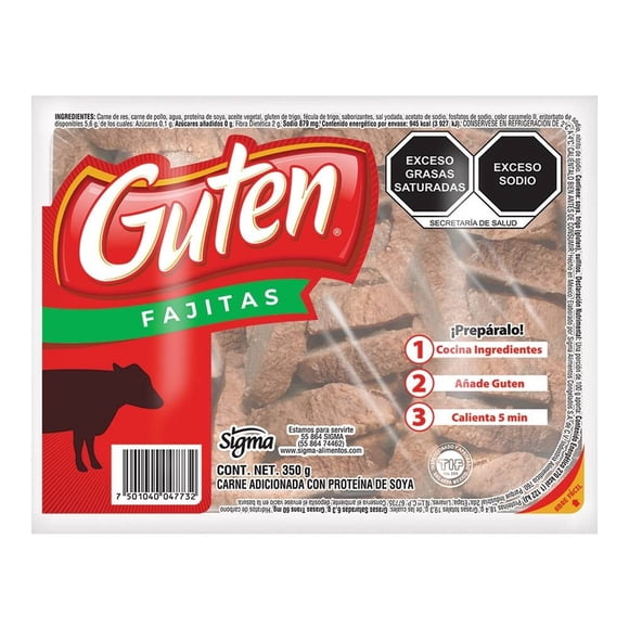 Fajitas Guten 20 de res en trozos 350 g