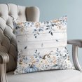 thumbnail image 4 of Thanksgiving Fall Pillow Covers 16x16 Set of 2, Pumpkins Blue Eucalyptus Leaves Wooden Throw Pillow Covers Decorative Couch Cushion Cover, Microfiber Soft Pillowcases for Bedroom Living Room Sofa, 4 of 9