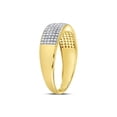 thumbnail image 3 of 10kt Yellow Gold Mens Round Diamond Wedding Band Ring 3/8 Cttw, 3 of 4