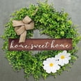 thumbnail image 4 of PENGXAING Geometric Polyester Wedding Green Leaves Wreath  with Welcome Sign 17” (Green), 4 of 10