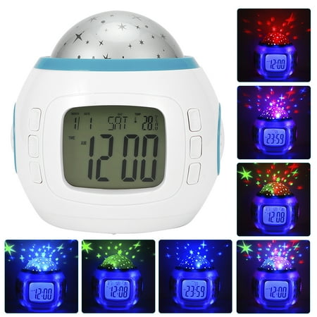 

EOTVIA Star Sky Projector LED Music Alarm Clock Multifunction Calendar Temperature Dispaly Night Light Children Gift Music Alarm Clock Children Gift