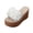White, variant on Beige Platform Wedge Slippers For Women Casual Summer Footwear Fabric Material Thick Sole Beige Us Size 5.5 Foot Length 9.06 Inches