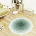 thumbnail image 5 of round Carpet, Soft Floor Mat, Plush Pile, Non-slip Backing, for Living Room Sofa and Bedside, Study Area Sound Absorption, Green, by FAJHHA, 5 of 8