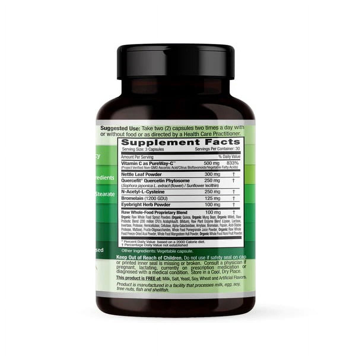 Emerald Labs Allergy Health with Vitamin C, Quercetin, and Bromelain - Natural Allergy Pills and Antihistamine Support - 90 Vegetable Capsules