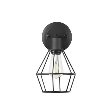 Hampton Bay Bryson 1-Light Matte Black Wall Sconce LED Bulb Included