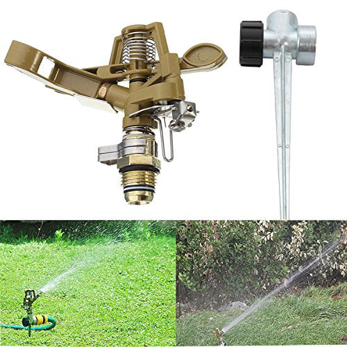 2 ACE Pulsating Sprinkler Head Metal Spike Lawn Watering NEW