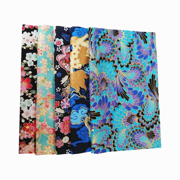 Naiovety Paquete de 5 telas de algodón de tejido liso para costura a medida, tela cuadrada para el hogar, Patchwork, artesanía artesanal tipo 4 Artesanía tipo 7 Naiovety HA062149-06