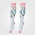 thumbnail image 2 of Running Sleeve Stretch Compression Stockings, Elasticity Marathon Riding Stretch Socks, Running For Joggers Athletes Pink Blue L/XL, 2 of 8
