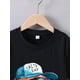 thumbnail image 3 of Camiseta informal de verano para niño - "Fácilmente distraído por los aviones"; Estampado gráfico, Manga corta, Cuello redondo, Tejido elástico ligero, Ideal para ropa informal de verano | Top con e, 3 of 6
