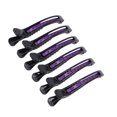 thumbnail image 4 of Pinza para el cabello profesional, 6 uds., portátil, para salón de casa, juego de pinzas para el cabello, herramienta de peinado para corte de pelo (negro y morado), 4 of 5