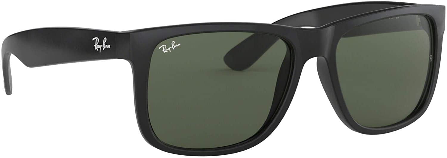 Ray Ban RB4165 JUSTIN 601/71 55M Black/Green Sunglasses For Men For Women