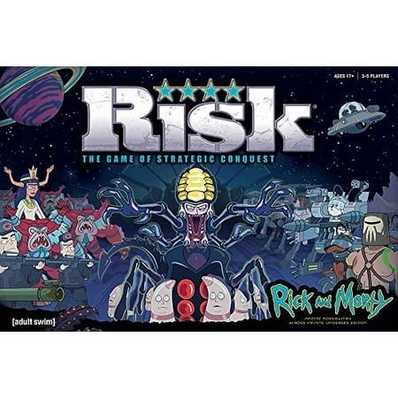 USAOPOLY Risk Rick and Morty Risk Game | Based on The Popular Adult Swim TV Show Rick & Morty | Official Rick and Morty Merchandise | Classic Risk Board Game Themed for Rick Morty Series