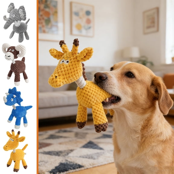 Crochet Squeaky Dog Toys,2026 Upgraded Indestructible Plush Dog Toy,Easy Grip Lovey Sleep Toy,Interactive Dog Toy Stuffed Animals Toys to Keep Them Busy,Pet Daily Toy for Small,Medium,Large Dogs