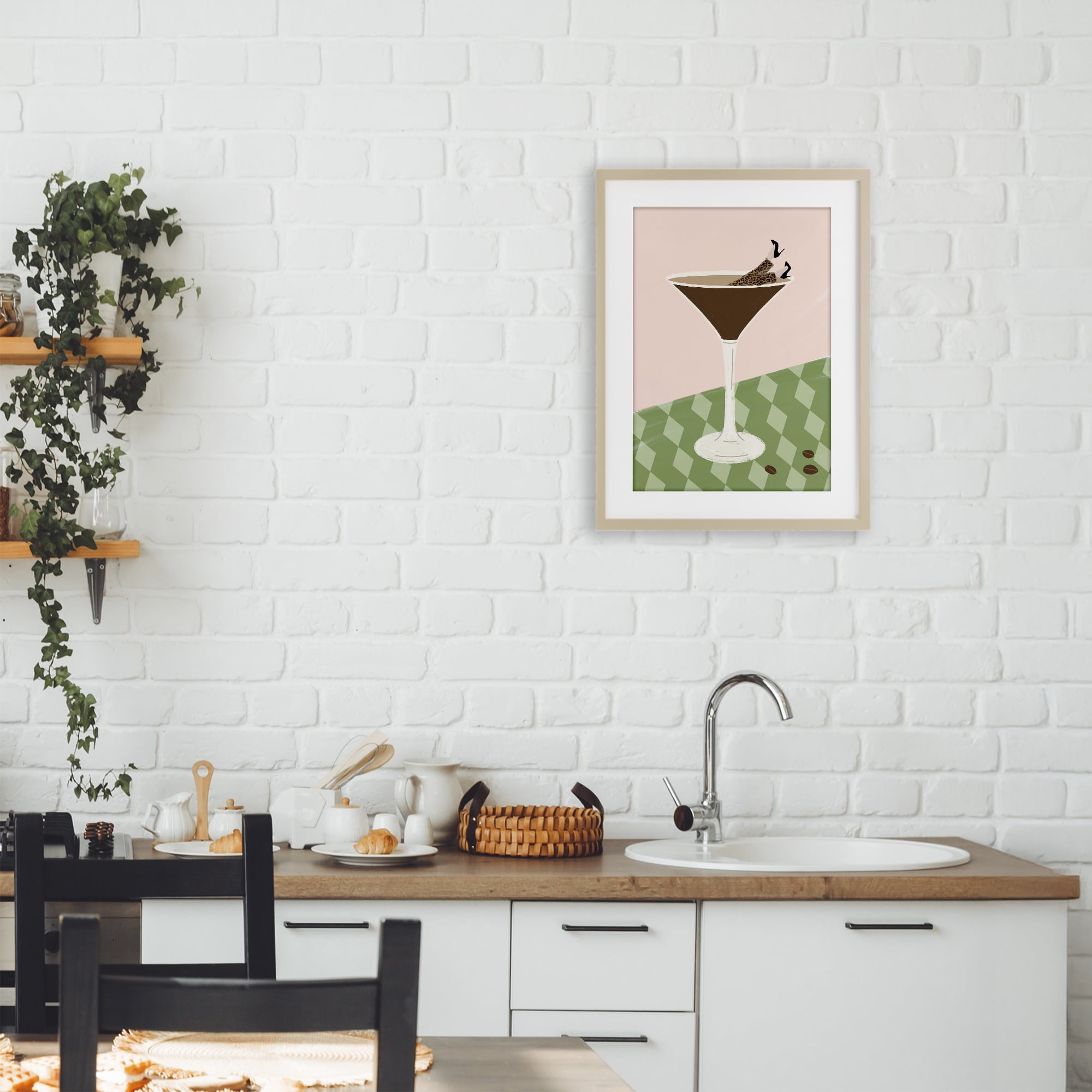 Stupell Industries Glam Martini Splash Birch Framed Print Under Glass, design by Emily Navas