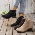 thumbnail image 5 of Stylish Women's Ankle Boots Comfortable Thick Heel Short Suede Fashion Square Heel Footwear for Everyday Wear, 5 of 9